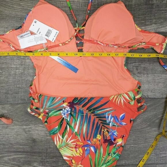 Lucky Brand Strappy One Piece Swimsuit Size L - Picture 9 of 11